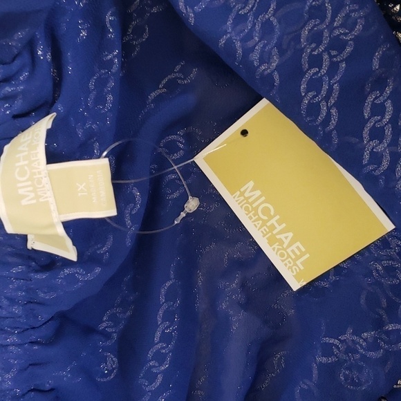 Michael Michael Kors Metallic Chain Link Print Off the Shoulder Top Size 1X - Picture 11 of 11